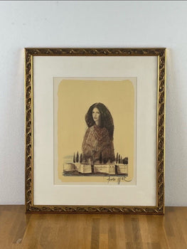 Omer Berber Lady From Dubrovnik 1994 Original Lithograph Signed Coa Framed