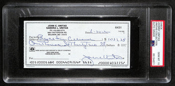 Johnny Unitas Hof Signed/Auto 2000 Bank Check