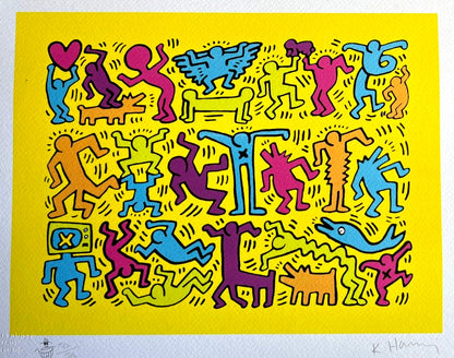 Keith Haring Lithograph From An Painting Coa Signed Pen Numbered Pencil