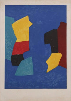 Serge Poliakoff Composition (Blue) Signed Original Lithograph Abstract Art Print
