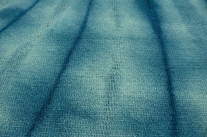 Hand-Tufted Ocean Blue Tie-Dye Wool Rug Modern