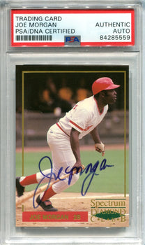 Joe Morgan Autographed 1993 Spectrum Holdings Card (Psa)