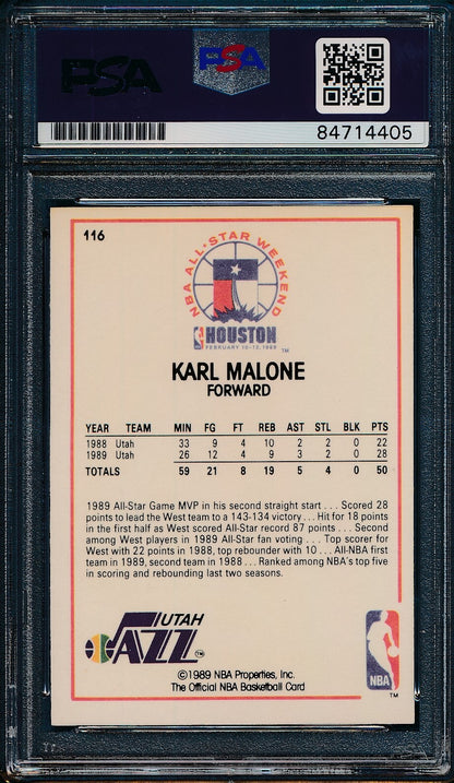 1989 Hoops All-Star Karl Malone Hof #116 Card Signed Jazz Psa/Dna 176654