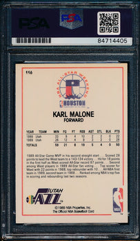 1989 Hoops All-Star Karl Malone Hof #116 Card Signed Jazz Psa/Dna 176654