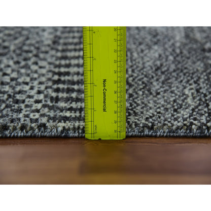 2'4"X27'9" Monument Gray Hand Knotted Undyed Wool Grass Xl Runner Rug