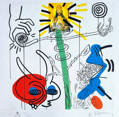 Keith Haring Lithograph Coa Signed Numbered Op Certified 180Ex
