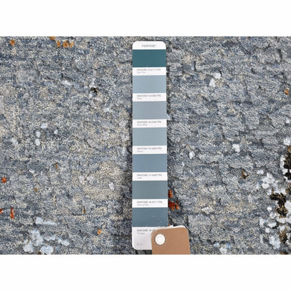 2'6"X10'3"Abstract Design Wool Farsian Knot Hand Knotted Runner Rug