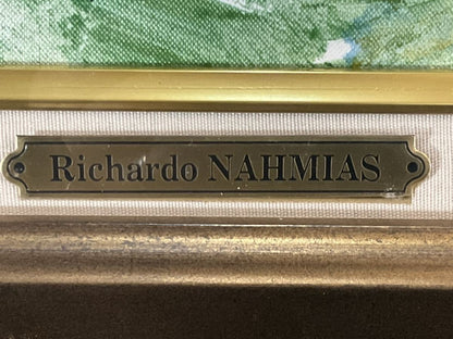 Richard Nahmias Original Oil Painting Landscape Lake Trees Flowers French Artist