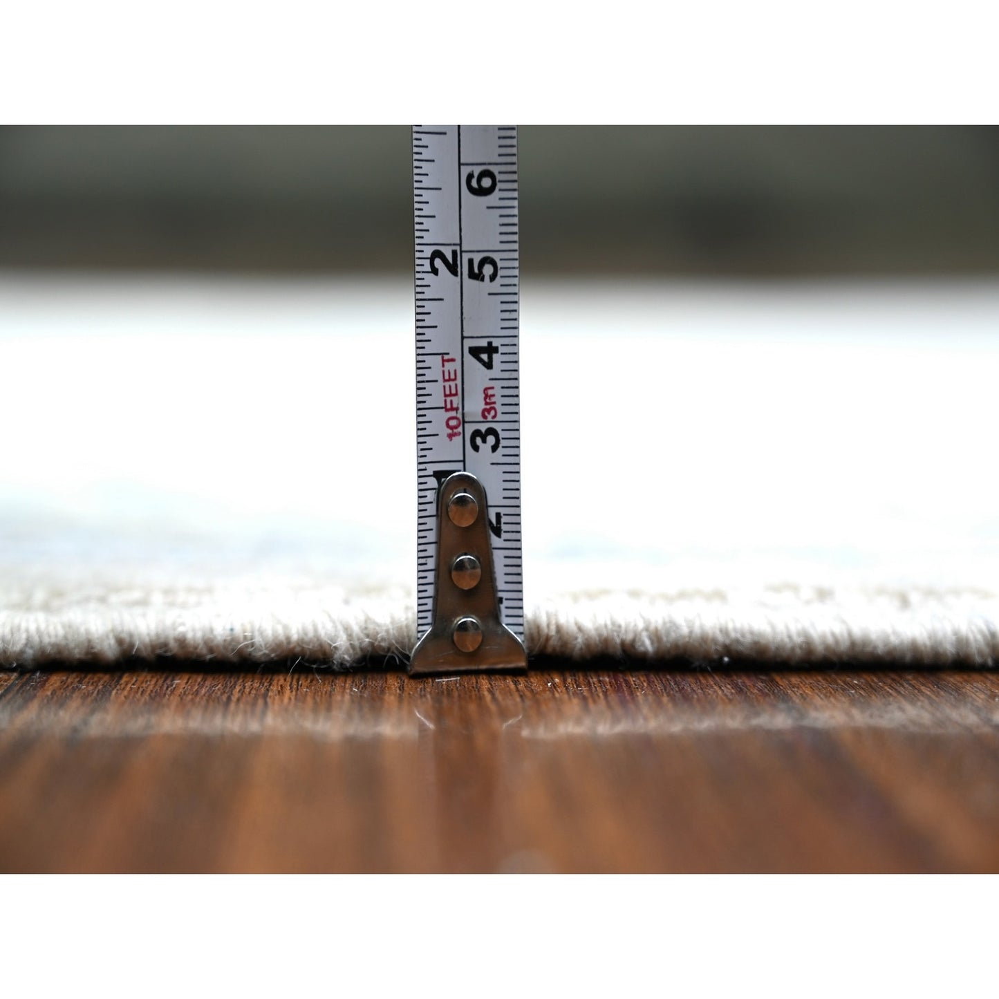 4'X5'9" Commercial White Finer Peshawar Wool Hand Knotted Oriental Rug