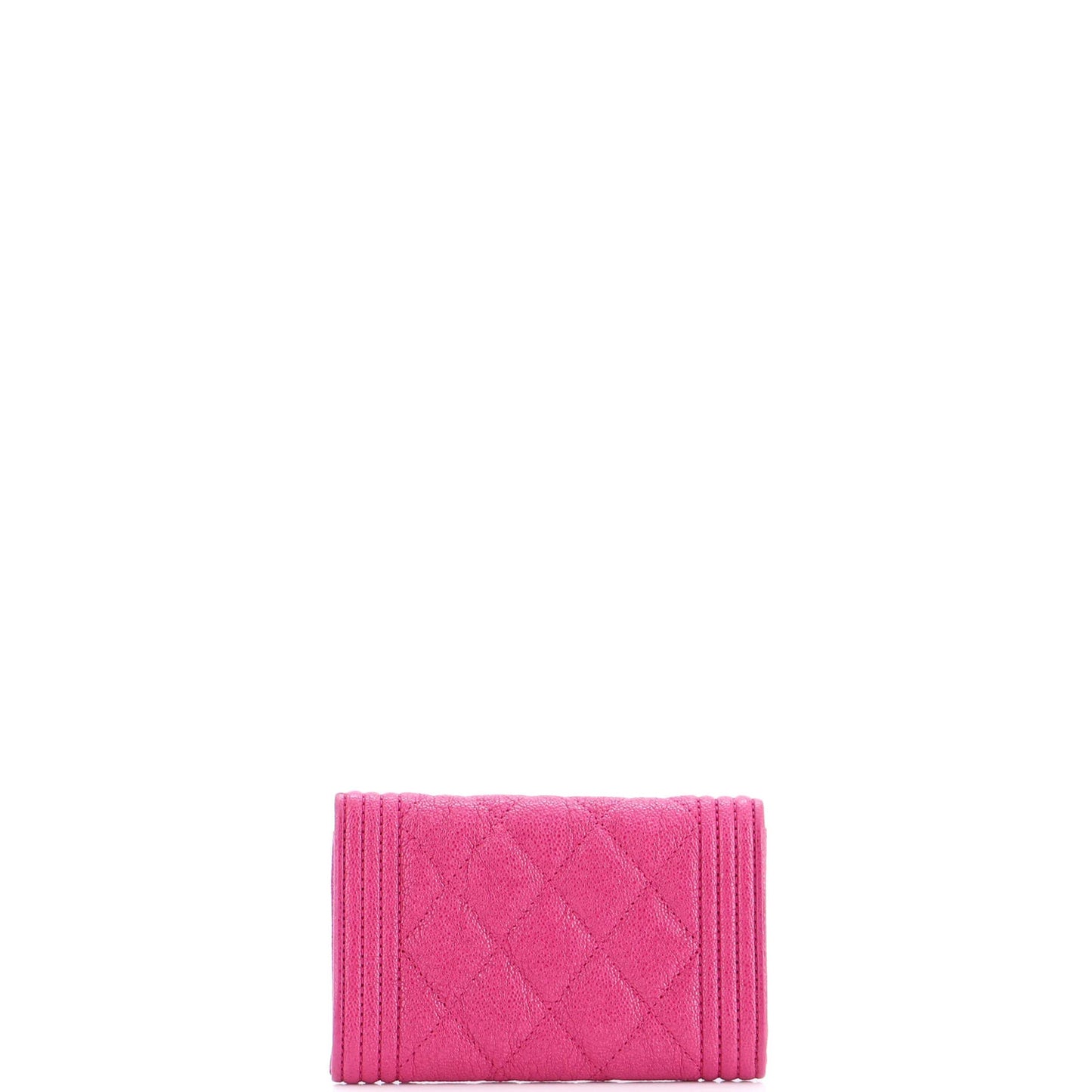 Chanel Boy Flap Card Case Quilted Caviar