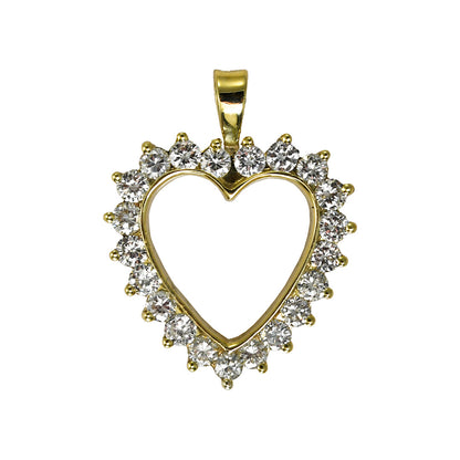 14K Yellow Gold Diamond Heart Pendant 1.00Ct