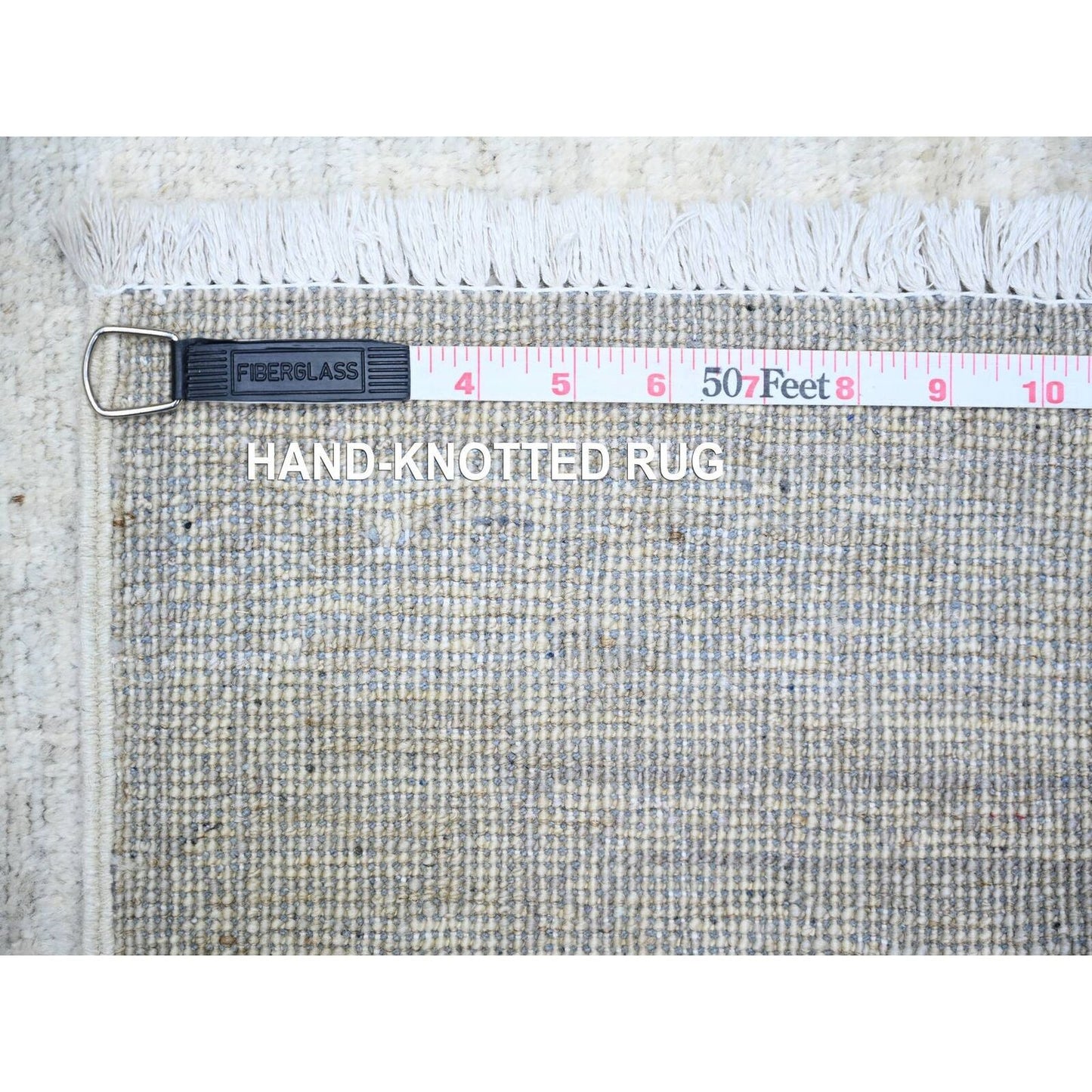 2'8"X11' White Wash Peshawar Wool Hand Knotted Runner Oriental Rug