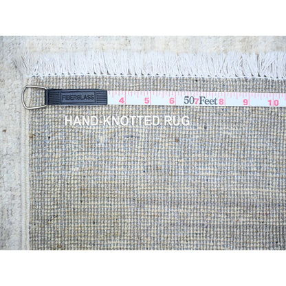 2'8"X11' White Wash Peshawar Wool Hand Knotted Runner Oriental Rug
