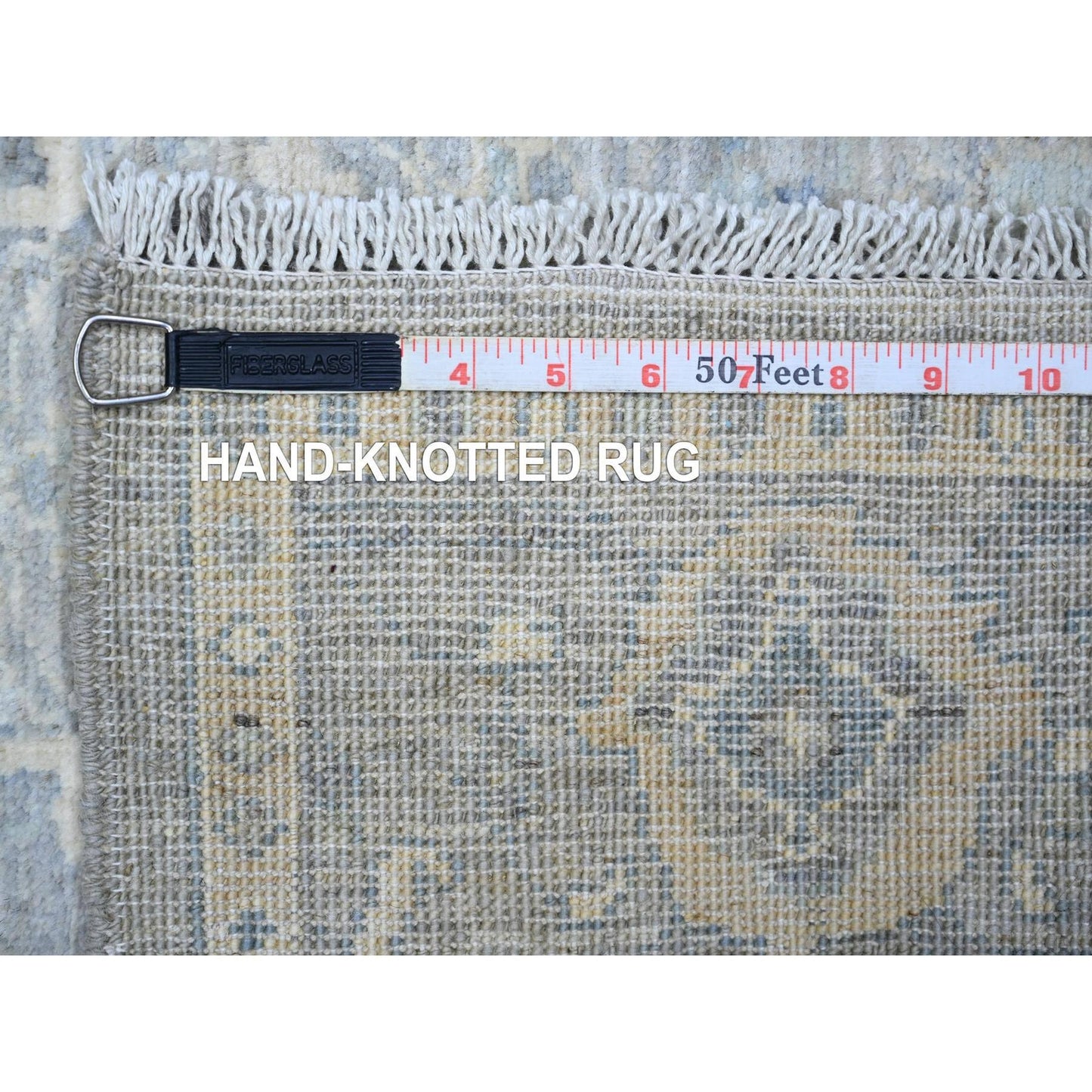 4'X10' Gray Finer Peshawar Soft Wool Hand Knotted Runner Oriental Rug
