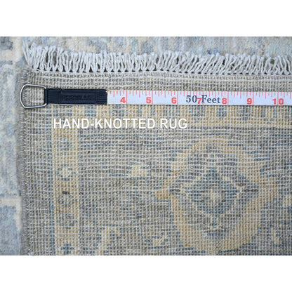 4'X10' Gray Finer Peshawar Soft Wool Hand Knotted Runner Oriental Rug