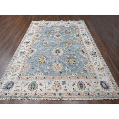 8'9"X12' Nimbus Gray Oushak Design Supple Wool Hand Knotted Oriental Rug
