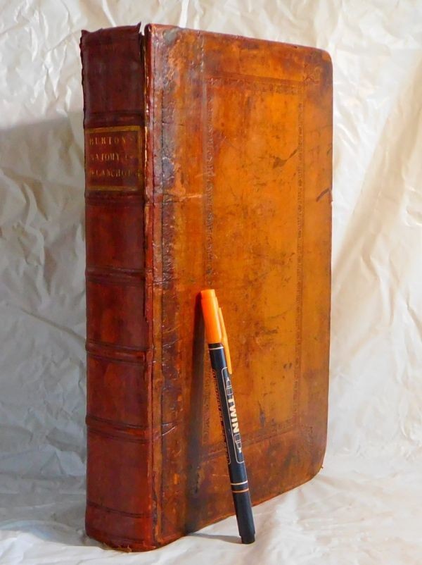 Robert Burton Anatomy Of Melancholy 1660 7Th Edition Folio Engraved Title Rare