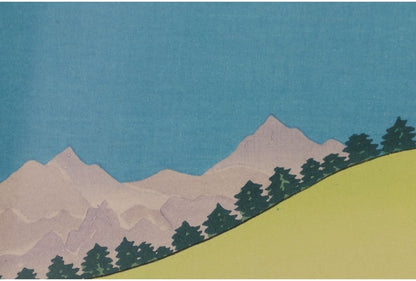 Jacoulet Japanese Print Peppers Landscape Person Antique Framed Woodblock Print
