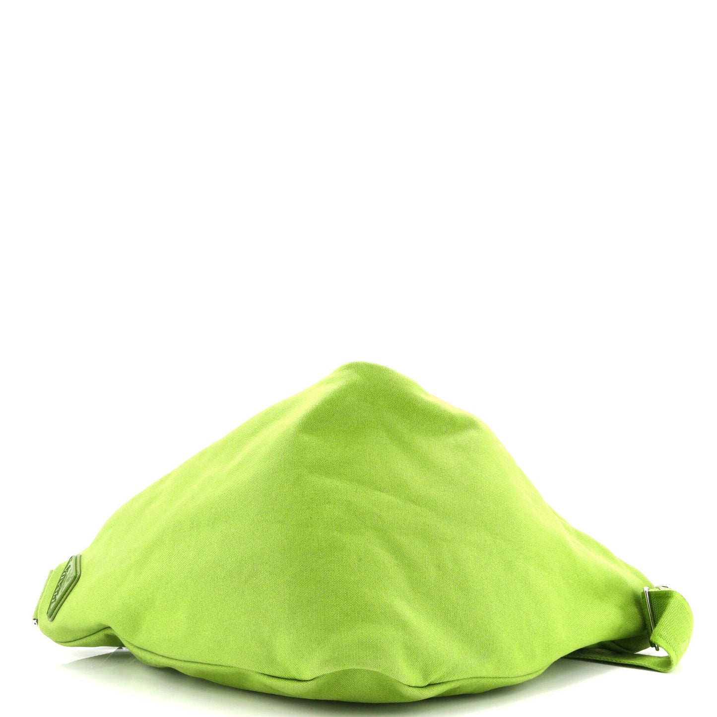 Prada Triangle Logo Zip Crossbody Bag Embossed Canvas Large