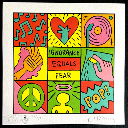 Keith Haring Lithograph From A Painting Coa Signed In Pen Numbered In Pencil!