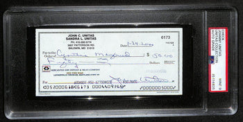 Johnny Unitas Hof Signed/Auto 2000 Bank Check
