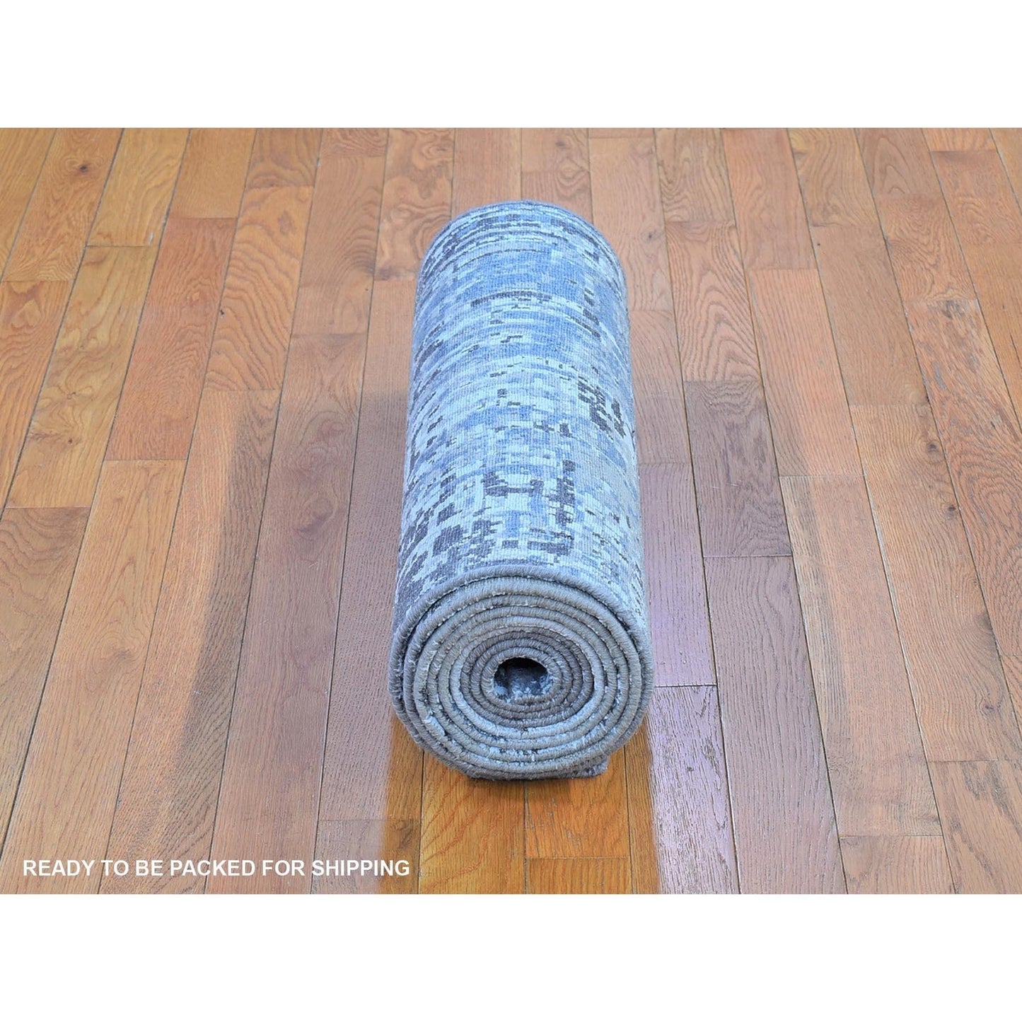 Rug 2'6"x12' Wool Runner Abstract Design Denser Weave Handmade