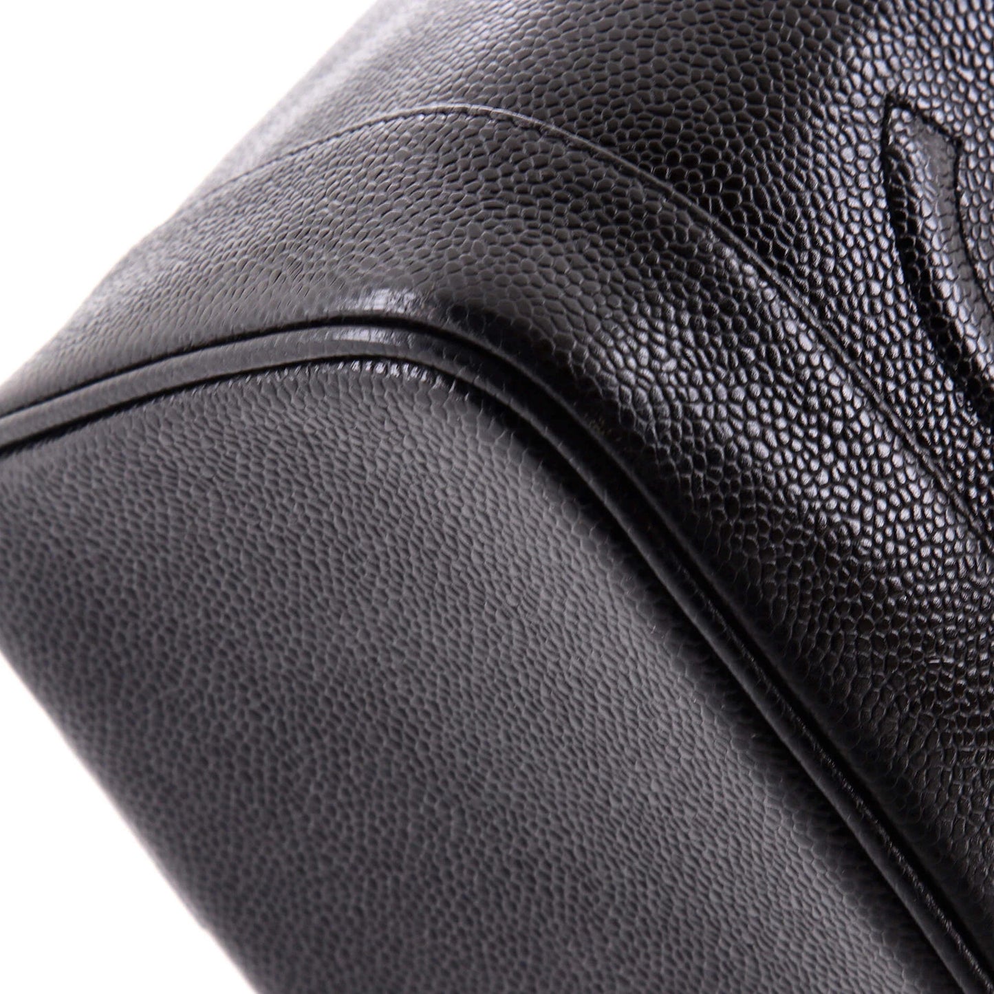 Chanel Vintage Timeless Cosmetic Case Caviar Tall