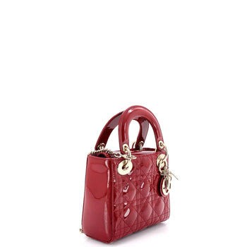 Christian Dior Lady Dior Chain Bag Cannage Quilt Patent Mini
