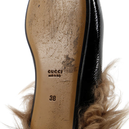 Gucci Women'S Princetown Mules Patent With Fur