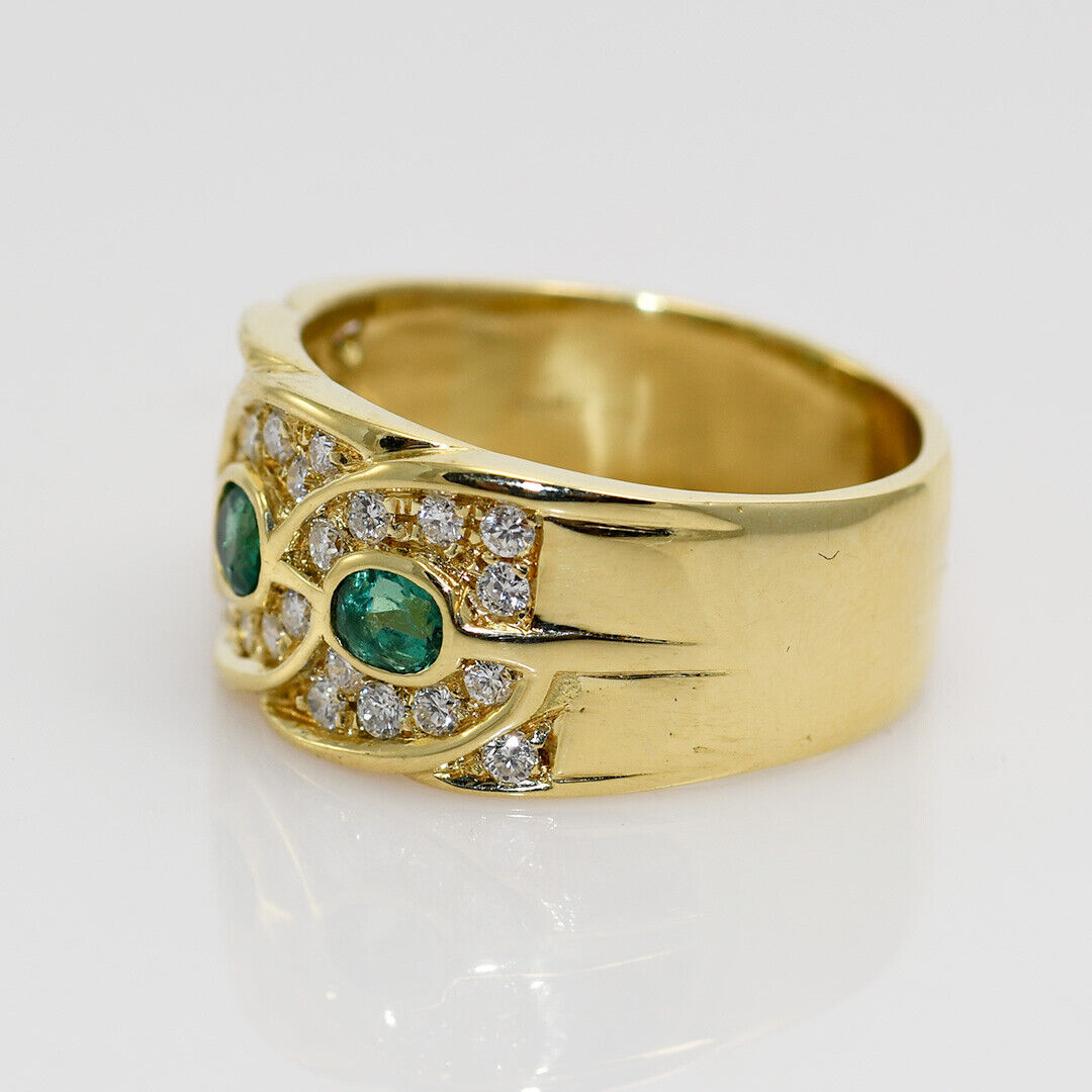 14K Yellow Gold Emerald & Diamond Ring .50Tdw,