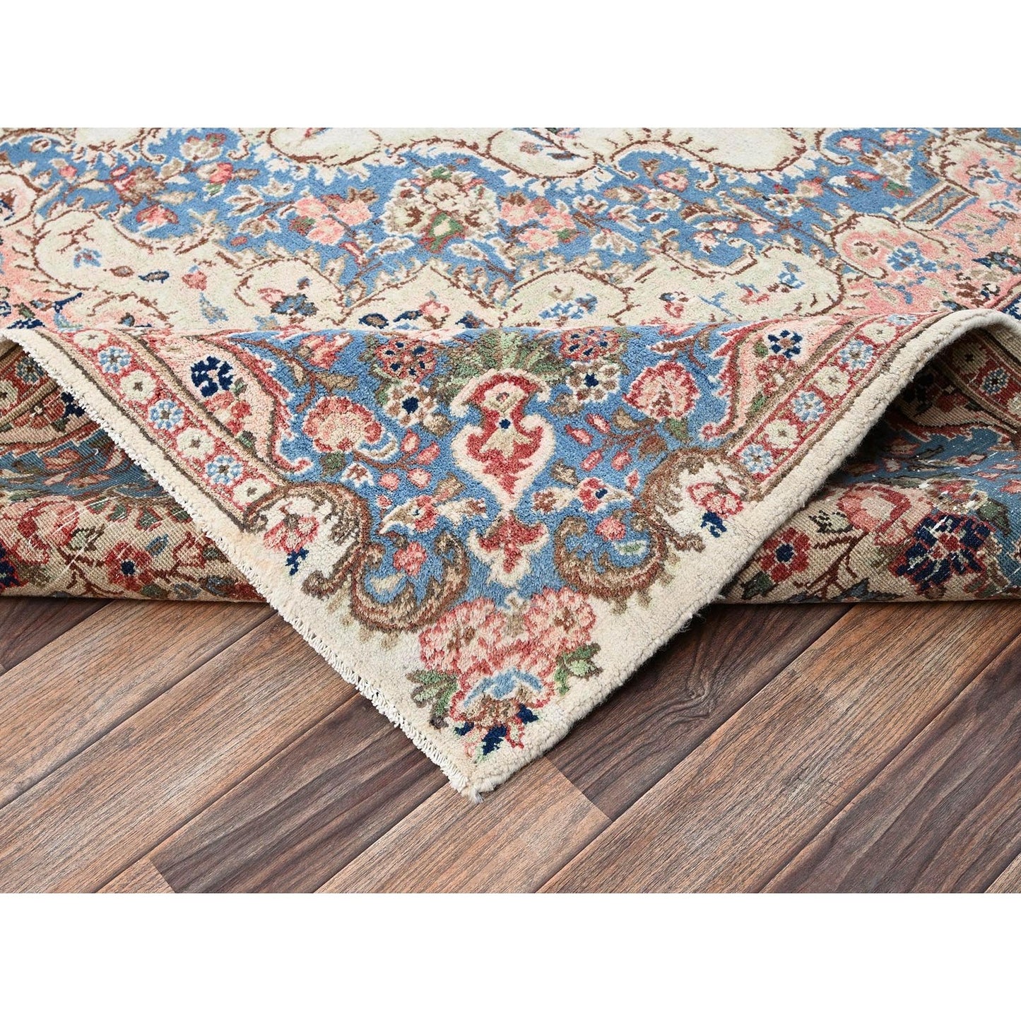 10'3"X13'2" Ivory Vintage Zoroastrian Karman 100% Wool Hand Knotted Rug