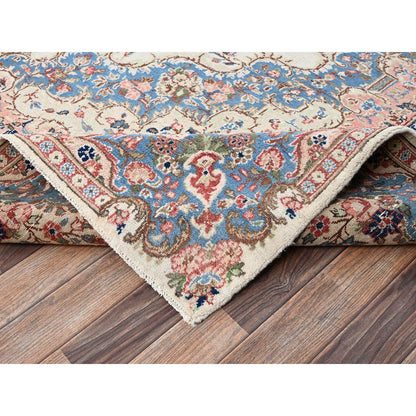 10'3"X13'2" Ivory Vintage Zoroastrian Karman 100% Wool Hand Knotted Rug