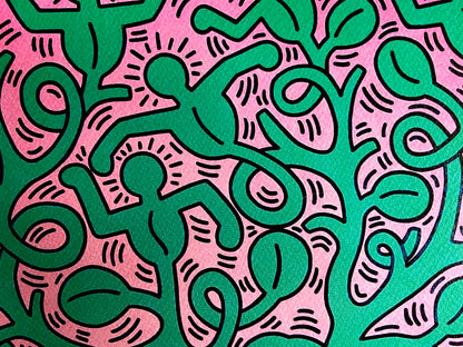 Keith Haring Lithograph Coa Signed In Pen Numbered In Pencil By Hand 180 Copies