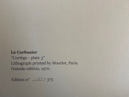 Le Corbusier Lithograph Coa Hand Numbered Signed Op Josef Albers