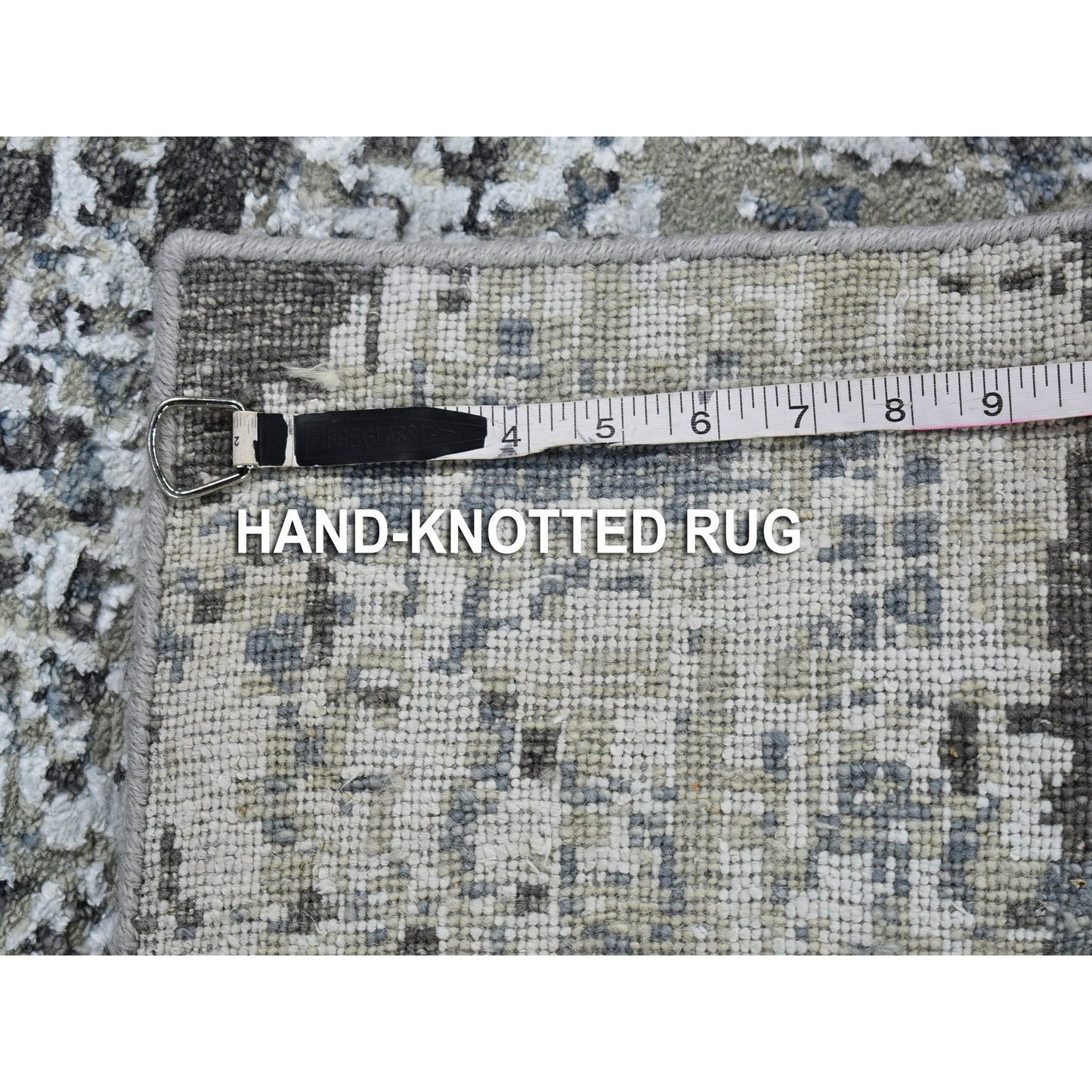 3'1"X5' Abstract Design Wool Denser Weave Hand Knotted Mat Rug