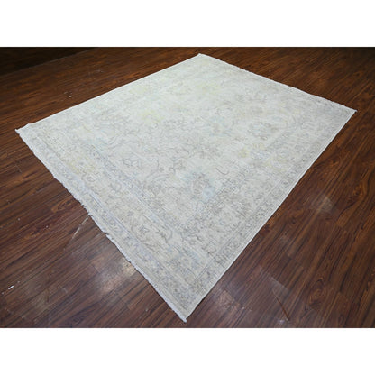 8'X9'5" Voyage Gray Hand Knotted Afghan Angora Oushak Wool Oriental Rug