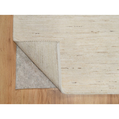 6'1"X9' White Hand Knotted Lori Buft Gabbeh Modern Design 100% Wool Rug