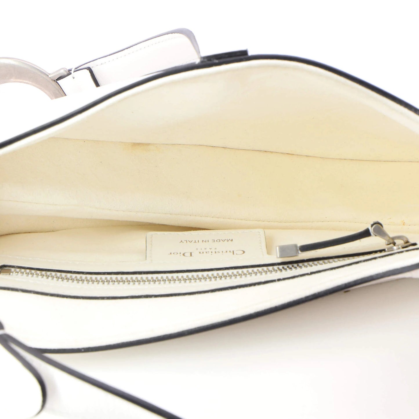 Christian Dior Saddle Handbag Leather Medium