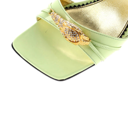 Gucci Women'S Snake Head Wedge Sandals Leather