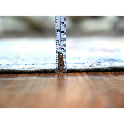 3'1"X9'9" Gray Angora Oushak Medallions Wool Hand Knotted Runner Rug