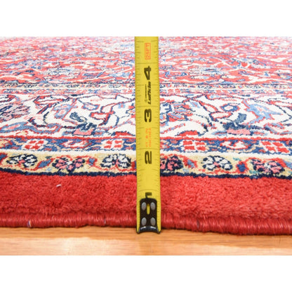 10'X13'10" Red Semi Antique Zoroastrian Saroogh All Wool Hand Knotted Rug
