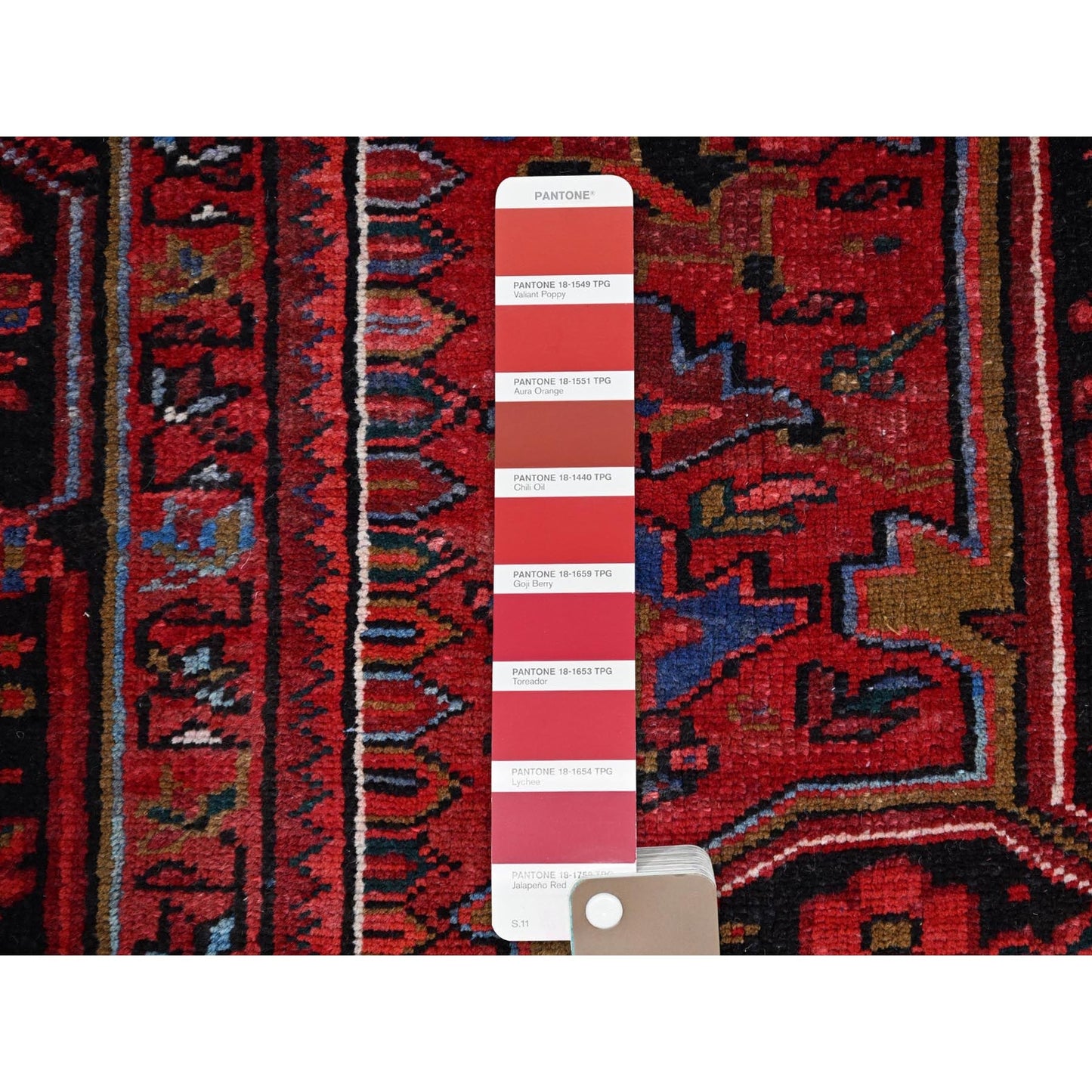 9'8"X12'3" Red Good Condition Organic Wool Semi Antique Oriental Rug