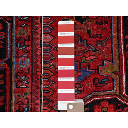 9'8"X12'3" Red Good Condition Organic Wool Semi Antique Oriental Rug