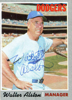 Walter Alston Autographed 1970 Topps Card
