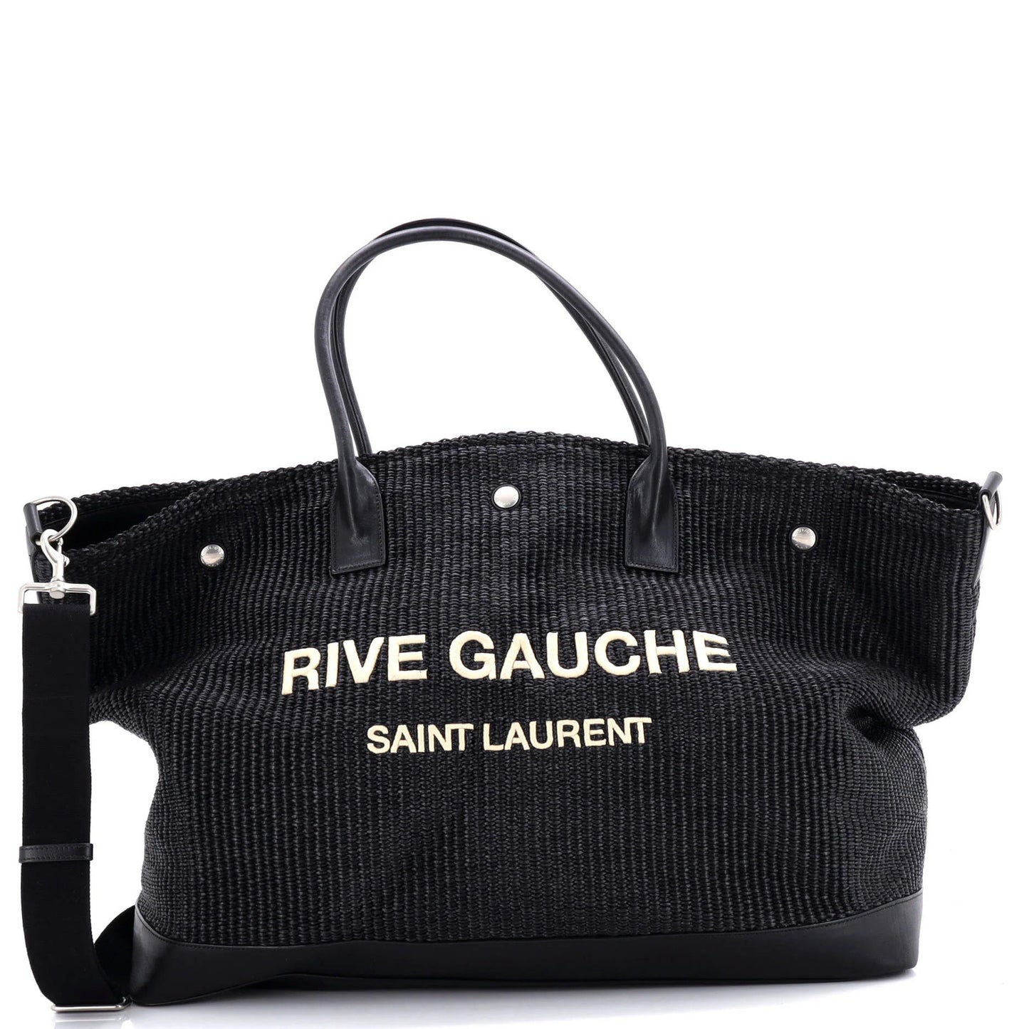 Saint Laurent Rive Gauche Shopper Tote Raffia Large