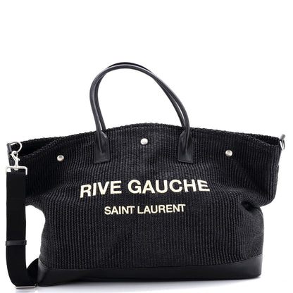 Saint Laurent Rive Gauche Shopper Tote Raffia Large