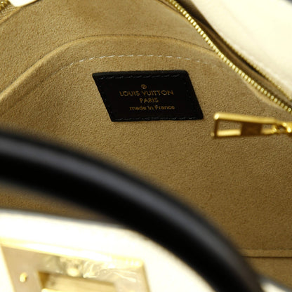 Louis Vuitton On My Side Tote Leather With Monogram Canvas Mm