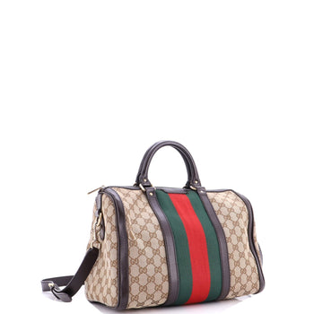 Gucci Vintage Web Boston Bag Gg Canvas Medium
