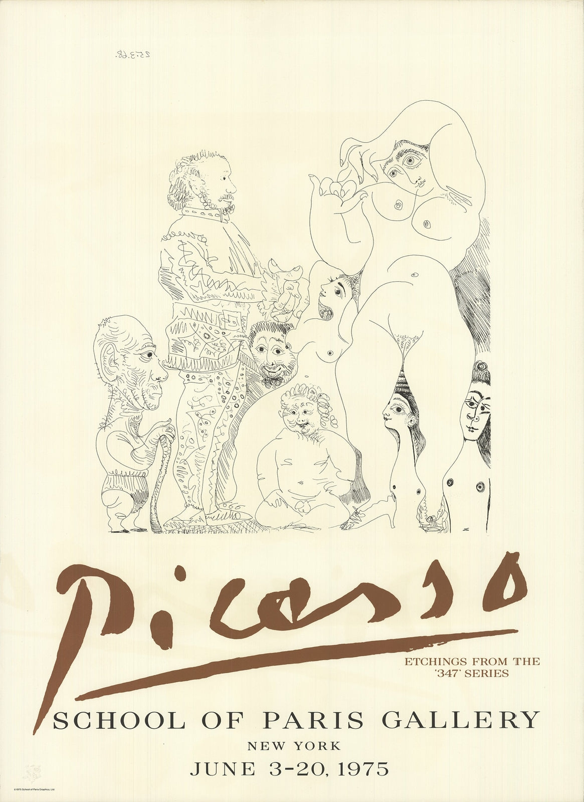 Pablo Picasso School Of Paris Gallery " Etching Cubism Gray, W