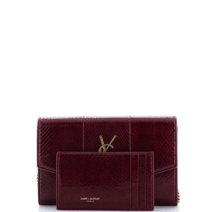 Saint Laurent Classic Monogram Wallet On Chain Python